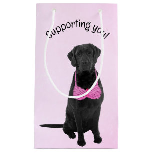 Black Labrador Retriever Breast Cancer Survivor Small Gift Bag
