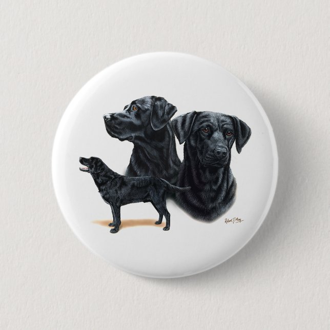 Black Labrador Retriever Button (Front)