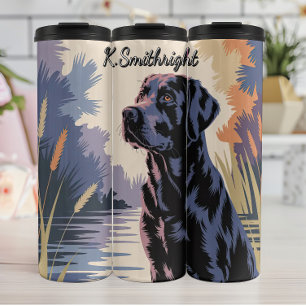 Black Labrador Retriever by the Water Thermal Tumbler