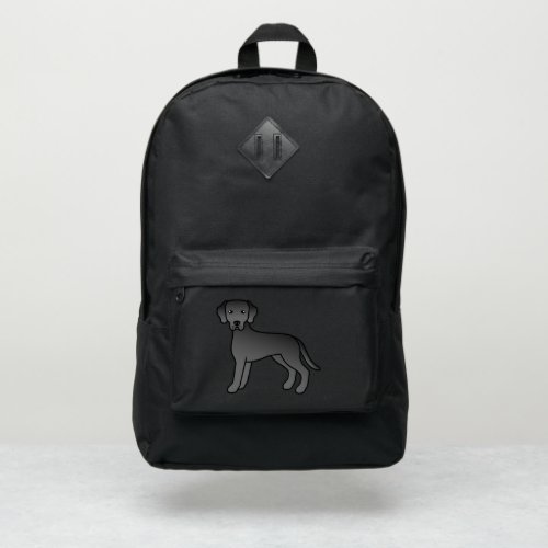 Black Labrador Retriever Cartoon Dog Illustration Port Authority Backpack