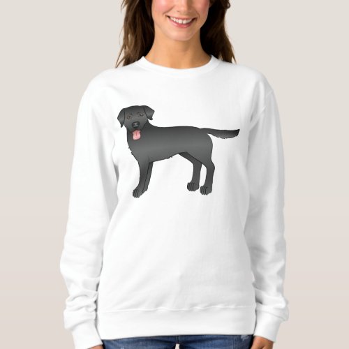 Black Labrador Retriever Cartoon Dog Illustration Sweatshirt