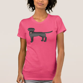 Black Labrador Retriever Cartoon Dog Illustration T-Shirt
