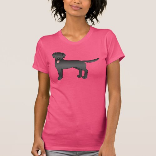 Black Labrador Retriever Cartoon Dog Illustration T_Shirt