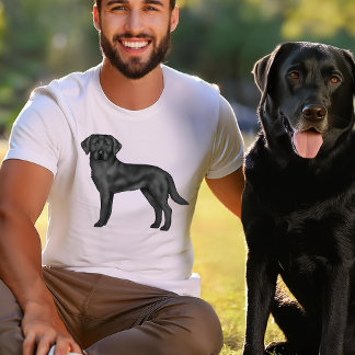 Black Labrador Retriever Cartoon Dog Illustration T-Shirt