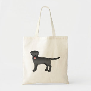 Black Labrador Retriever Cartoon Dog Illustration Tote Bag