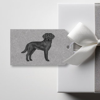 Black Labrador Retriever Cartoon Dog Lover Gray Gift Tags