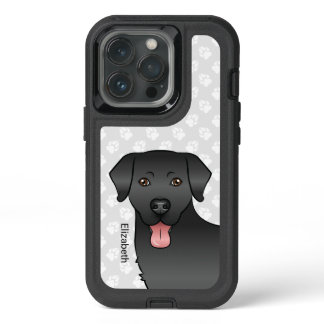 Black Labrador Retriever Cartoon Dog &amp; Name iPhone 13 Pro Case