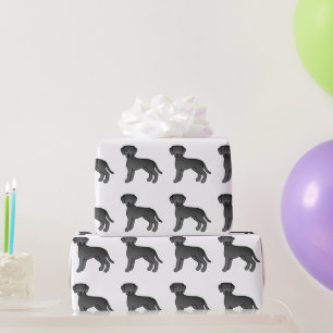 Black Labrador Retriever Cartoon Dog Pattern Wrapping Paper