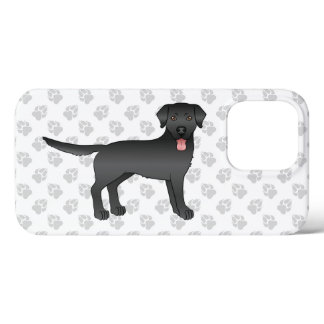 Black Labrador Retriever Cartoon Dog &amp; Paws iPhone 13 Pro Case
