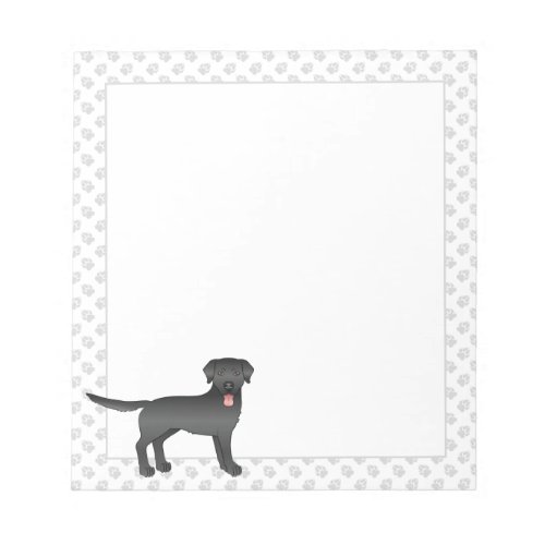 Black Labrador Retriever Cartoon Dog  Paws Notepad