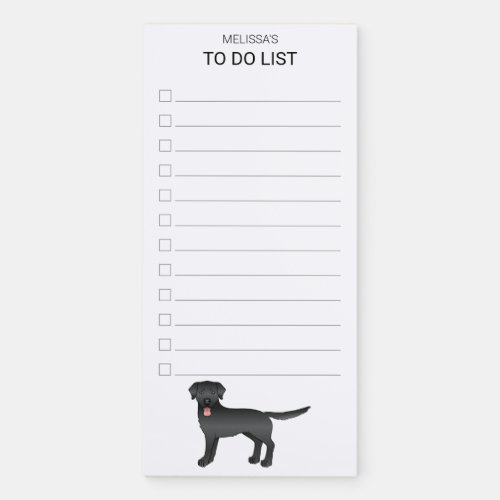Black Labrador Retriever Cartoon Dog To Do List Magnetic Notepad