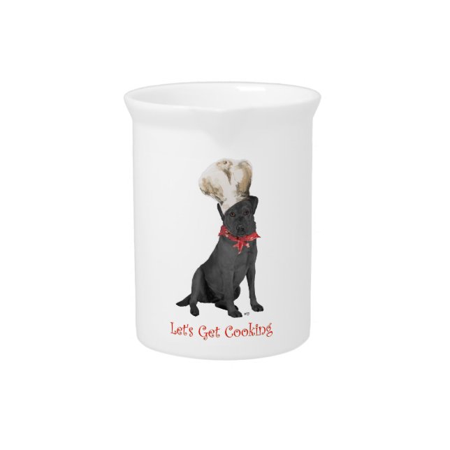 Black Labrador Retriever Chef Beverage Pitcher (Front)