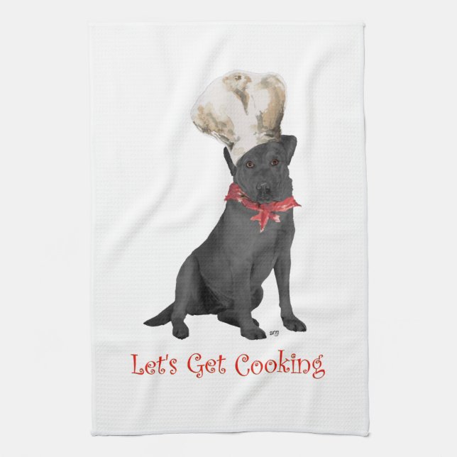Black Labrador Retriever Chef Towel (Vertical)
