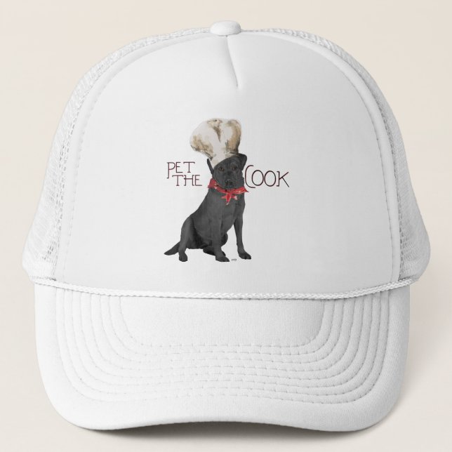 Black Labrador Retriever Chef Trucker Hat (Front)