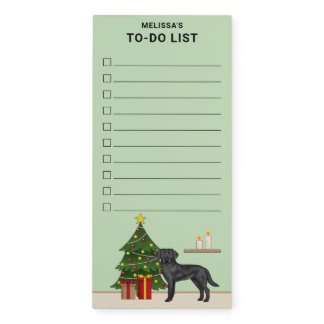 Black Labrador Retriever Christmas Checklist Magnetic Notepad