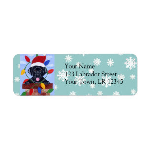 Black Labrador Retriever Christmas Label