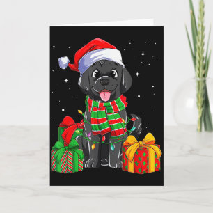 Black Labrador Retriever Christmas Lights Xmas Lab Card