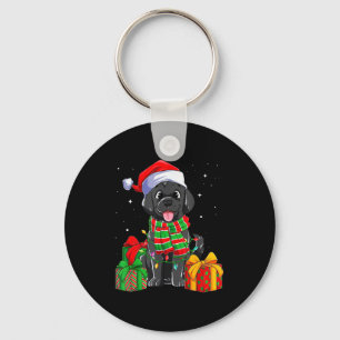 Black Labrador Retriever Christmas Lights Xmas Lab Keychain