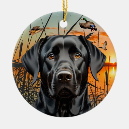 Black Labrador Retriever Christmas Ornament