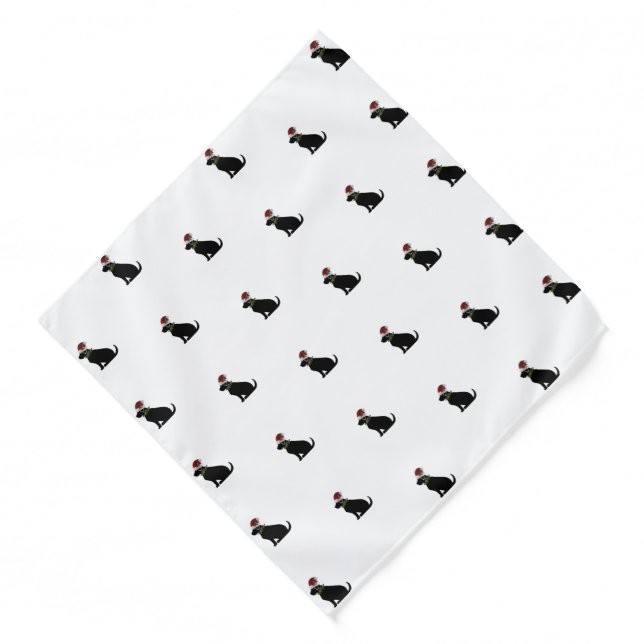 Black Labrador Retriever Christmas Pattern Modern Bandana (Front)