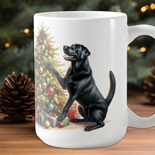 Black Labrador Retriever Christmas Puppy Dog Coffee Mug