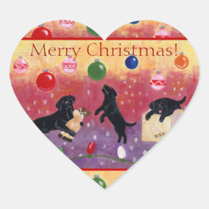 Black Labrador Retriever Christmas Stickers