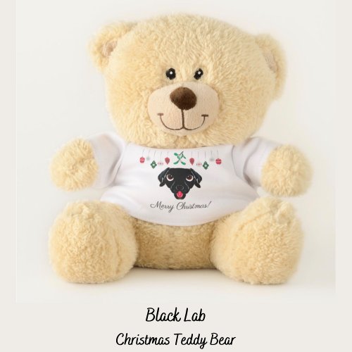 Black Labrador Retriever Christmas Teddy Bear