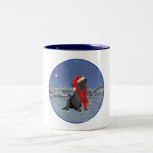 Black Labrador Retriever Christmas Two-Tone Coffee Mug