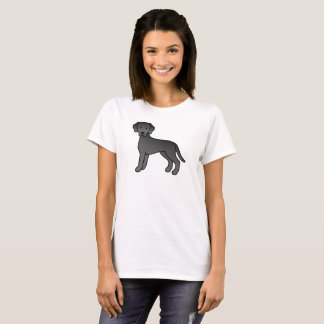 Black Labrador Retriever Cute Cartoon Dog Drawing T-Shirt