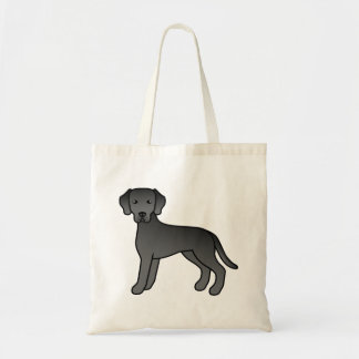 Black Labrador Retriever Cute Cartoon Dog Drawing Tote Bag