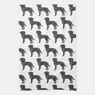 Black Labrador Retriever Cute Cartoon Dog Pattern Kitchen Towel