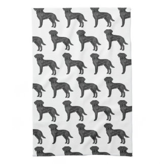 Black Labrador Retriever Cute Cartoon Dog Pattern Kitchen Towel