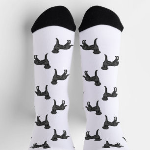 Black Labrador Retriever Cute Cartoon Dog Pattern Socks
