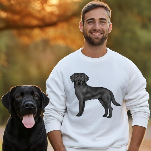 Black Labrador Retriever Cute Cartoon Dog Print Sweatshirt