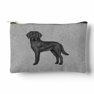 Black Labrador Retriever Cute Cartoon Lab Dog Gray Accessory Pouch