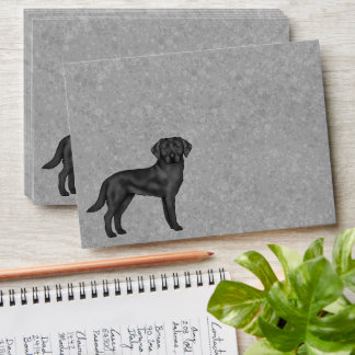 Black Labrador Retriever Cute Cartoon Lab Dog Gray Envelope