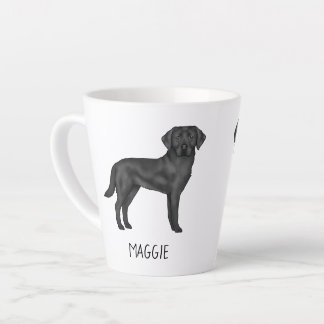 Black Labrador Retriever Cute Dog Design Your Name Latte Mug