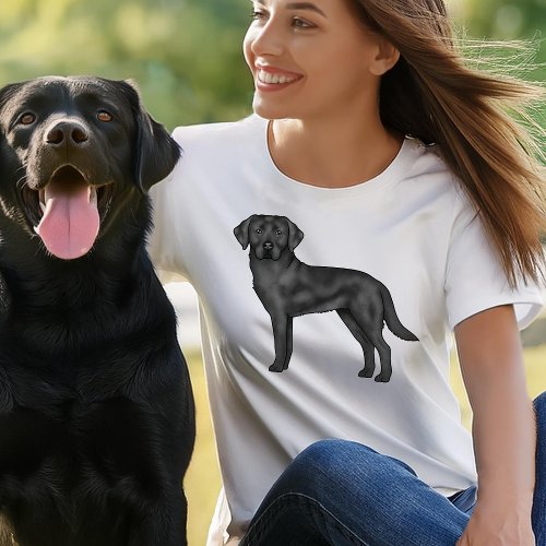 Black Labrador Retriever Cute Dog Illustration T_Shirt