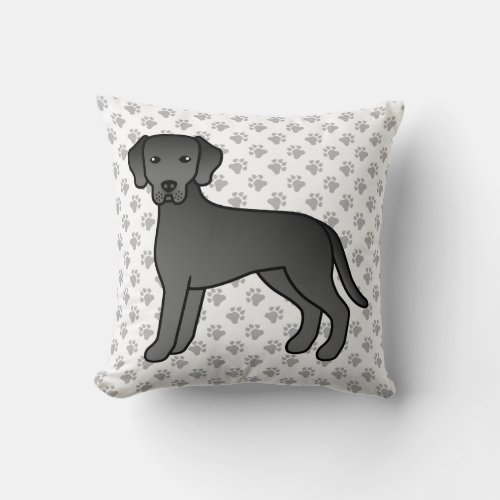 Black Labrador Retriever Cute Dog  Paws Throw Pillow