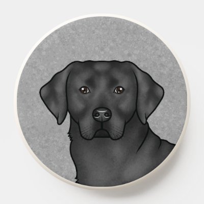 Black Labrador Retriever Cute Portrait Dog Lover PopSocket