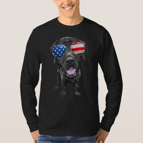 Black Labrador Retriever Dad Dog  4th Of July T_Shirt
