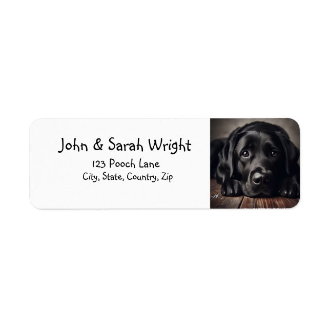Black Labrador Retriever  Dog Address Label (Front)