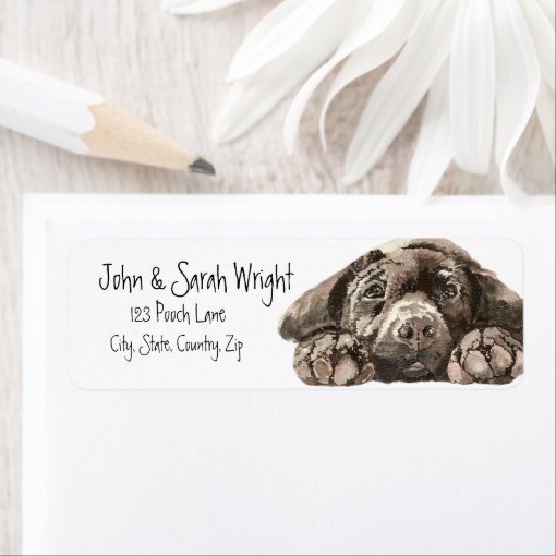 Black Labrador Retriever Dog Address Label Zazzle