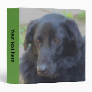Black Labrador Retriever Dog Art Personalized 3 Ring Binder