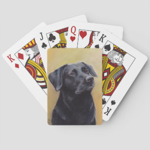 Black Labrador Retriever Dog Art Playing Cards