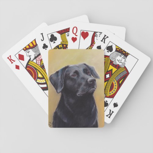 Black Labrador Retriever Dog Art Playing Cards