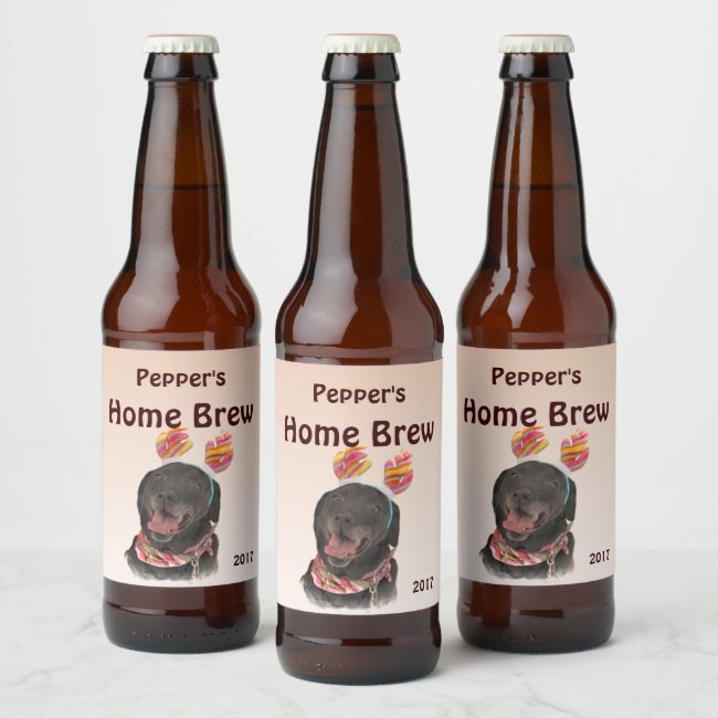 Black Labrador Retriever Dog Beer Label
