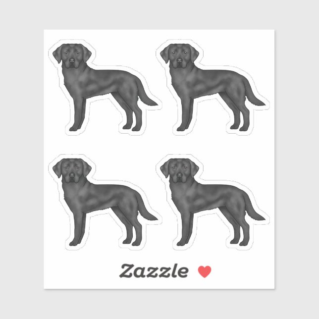 Black Labrador Retriever Dog Black Lab Artwork Sticker (Sheet)