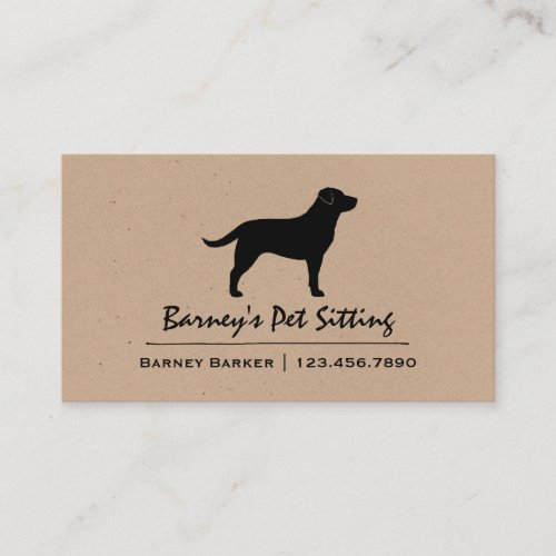 Black Labrador Retriever  Dog Breed Silhouette Business Card