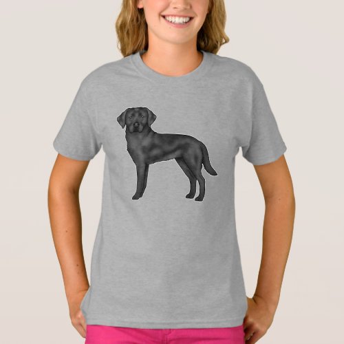 Black Labrador Retriever Dog Cute Cartoon Art T_Shirt